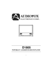 Audiovox D1805 User Manual