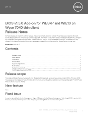 Dell Wyse 7040 BIOS v1.5.0 Add-on for WES7P and WIE10 on thin client Release Notes