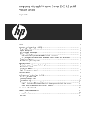 HP BL480c Integrating Microsoft Windows Server 2003 R2 on HP ProLiant servers