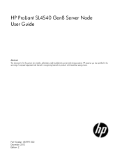 HP ProLiant SL4540 HP ProLiant SL4540 Gen8 Server Node User Guide