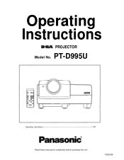 Panasonic PTD995U PTD995U User Guide