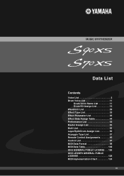 Yamaha XS S90 XS/S70 XS Data List