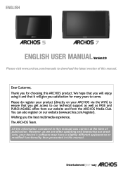 Archos 5 Internet Tablet User Manual