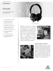 Behringer HPS5000 Product Information