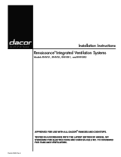 Dacor RNIVS2 Installation Instructions