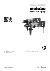 Metabo KHE-D 24 Operating Instructions