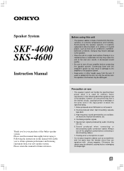 Onkyo SKF-4600 User Manual English