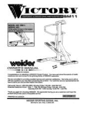 Weider Victory Sm11 Stepper Owners Manual