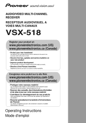 Pioneer VSX-518-K Owner's Manual