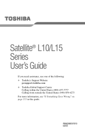 Toshiba Satellite L15 User Guide
