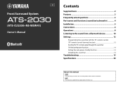 Yamaha ATS-2030 ATS-2030 Owners Manual