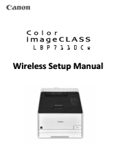 Canon Color imageCLASS LBP7110Cw Wireless Setup Guide