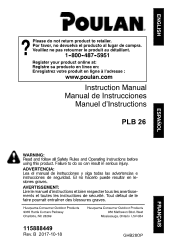Poulan PLB26 Manual