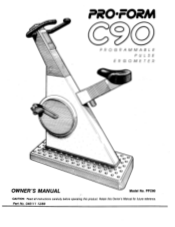 ProForm C90 Bike English Manual