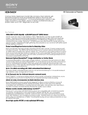 Sony HDR-PJ430V Marketing Specifications