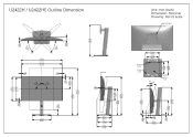 Dell U2422H Outline Dimension Guide