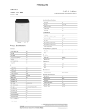 Frigidaire FHPC082AB1 Product Specifications Sheet