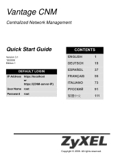 ZyXEL Vantage CNM Quick Start Guide