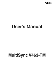 NEC V463-TM User's Manual