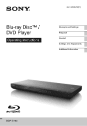 Sony BDP-S790 Operating Instructions