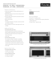 Viking RVMH Two-Page Specifications Sheet