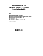 HP D6030A HP Netserver E 200 NOS Installation Guide