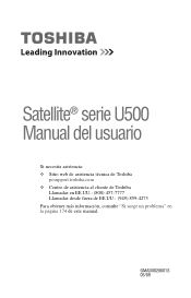 Toshiba Satellite U505-SP2990A User's Guide for Satellite U500 Series Spanish