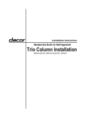 Dacor DRW24 Column Refrigeration Installation Manual