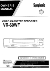 Symphonic VR60WF Owner's Manual