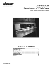 Dacor HWO130 User Manual - Wall Oven