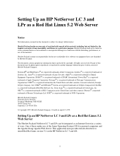 HP LH3000r Installing Red Hat Linux 5.2 Web Server