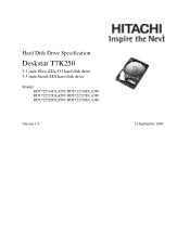 Hitachi T7K250 Specifications