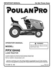 Poulan PPX19H46 Owner Manual
