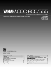 Yamaha CDC-655 Owner's Manual