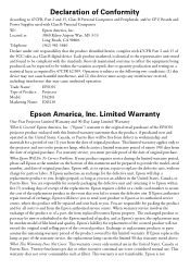 Epson EX6210 Warranty Statement
