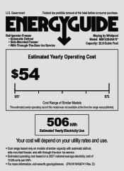 Maytag MSF22D4XAW Energy Guide