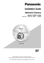 Panasonic WV-SF138 Installation Guide