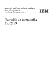 Lenovo NetVista X40 User Guide for NetVista 2179 systems (Slovenian)