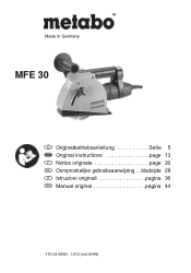 Metabo MFE 30 Operating Instructions