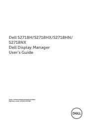 Dell S2718HN S2718HN/S2718NX Display Manager Users Guide