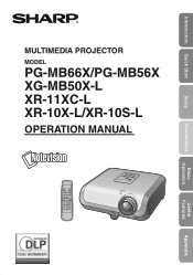 Sharp XR10SL PG-MB56X , PG-MB66X Operation Manual