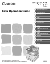Canon 2237B001 imageCLASS MF7400 Series Basic Operation Guide