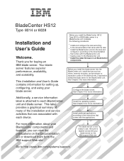 IBM HS12 User Guide