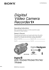 Sony DCR-TRV740 Operating Instructions  (primary manual)