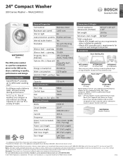 Bosch WGA12400UC Product Specification Sheet