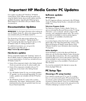 HP Media Center m1200 Important HP Media Center PC Updates