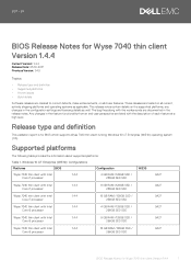Dell Wyse 7040 BIOS Release Notes for thin client Version 1.4.4