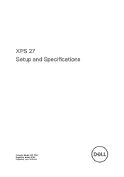 Dell XPS 27 7760 XPS 27 Setup and Specifications