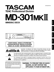 TASCAM MD-301mkII Owners Manual