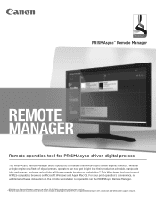 Canon imagePRESS C7011VP PRISMAsync Remote Manager Operation Guide